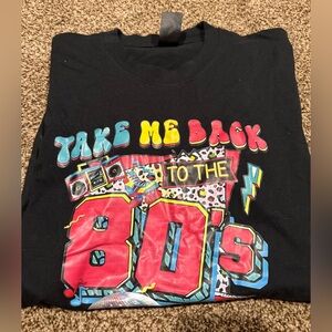 Retro 80's Kids Graphic T-Shirt - Black